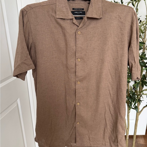 Kenneth Cole Men's Tan/Brown Short Sleeve Shirt Large - Picture 2 of 7